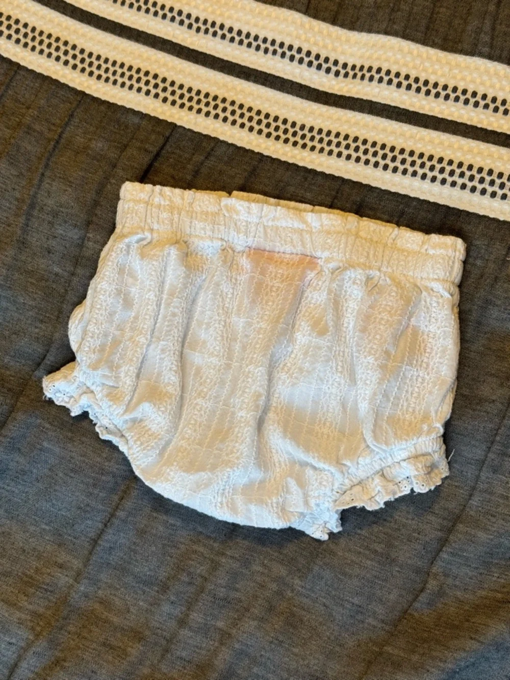 Juicy Couture White Floral Embroidered Diaper Cover